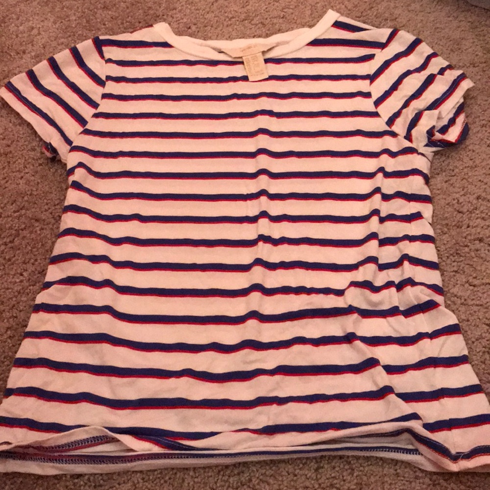F21 Girls Patriotic Striped Tee